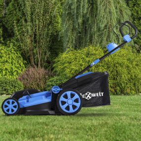   Hexwelt 40 cm-es 40 V-os 2x4 Ah-s akkus fűnyíró 2 db akkuval, töltővel